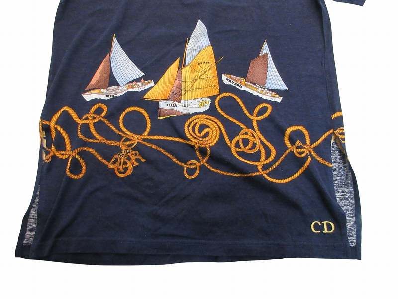 Dior Short Sleeve T-Shirt CD Logo Yacht Navy — view 4