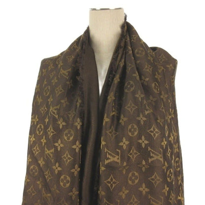 Louis Vuitton Monogram Shine Large Shawl Brown Scarf — view 3