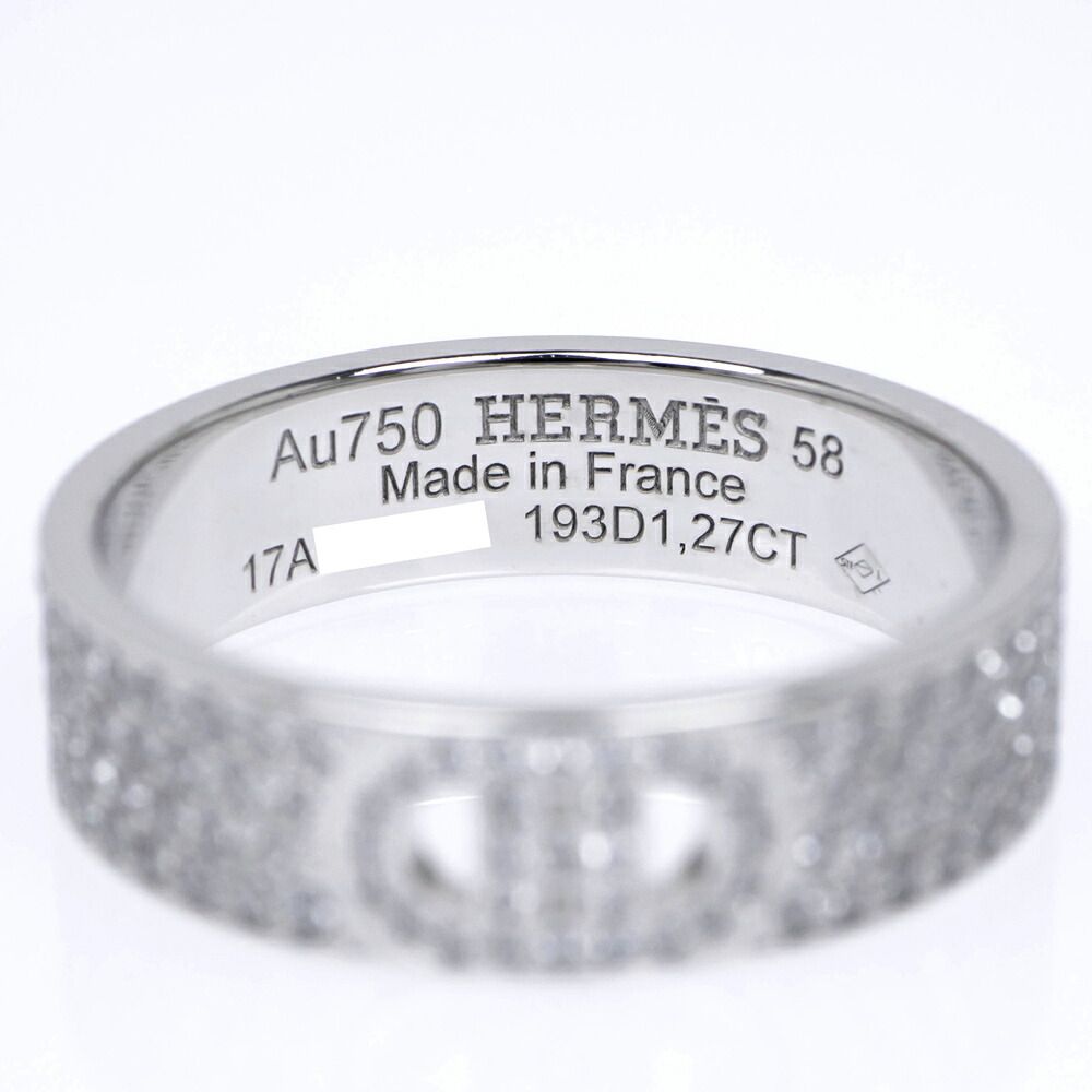 Hermes Ring D'ancre 18k White Gold Full Diamond — view 6