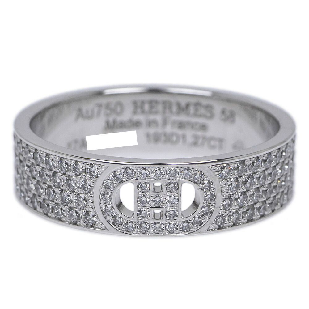 Hermes Ring D'ancre 18k White Gold Full Diamond