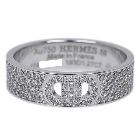 Hermes Ring D'ancre 18k White Gold Full Diamond