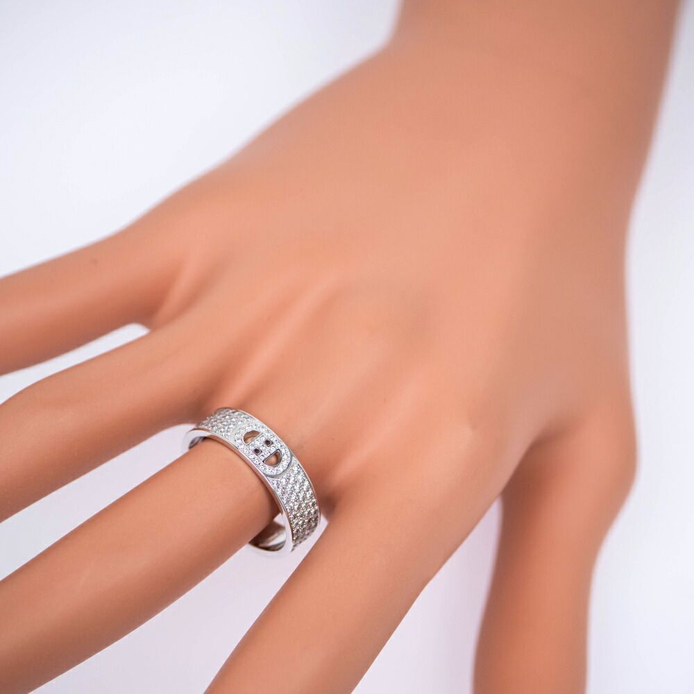 Hermes Ring D'ancre 18k White Gold Full Diamond — view 9