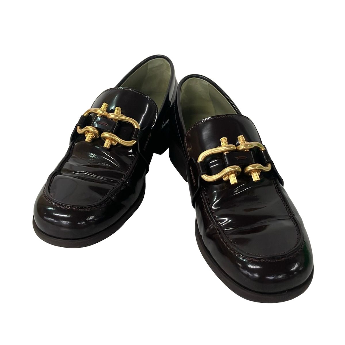 Bottega Veneta Loafers 35.5 Bordeaux Gold Monsieur Leather — view 2