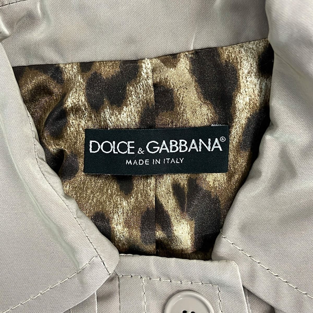 Dolce & Gabbana Coat 38 S Gray Beige Long Sleeve Spring Autumn — view 3