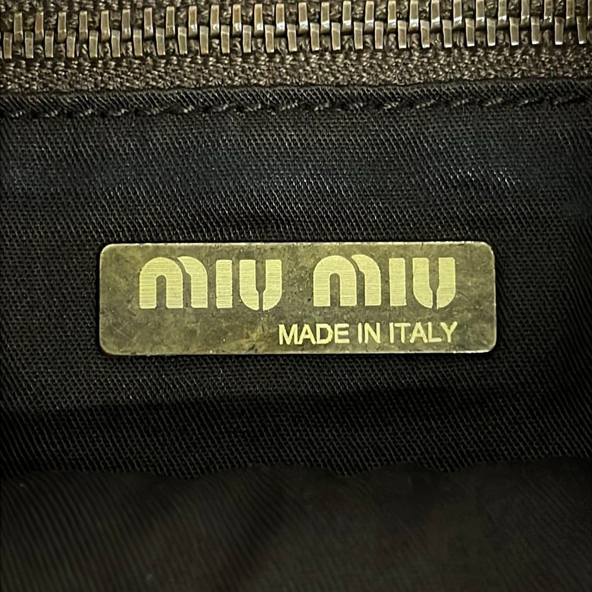 Miu Miu Shoulder Bag Dark Brown Leather — view 8