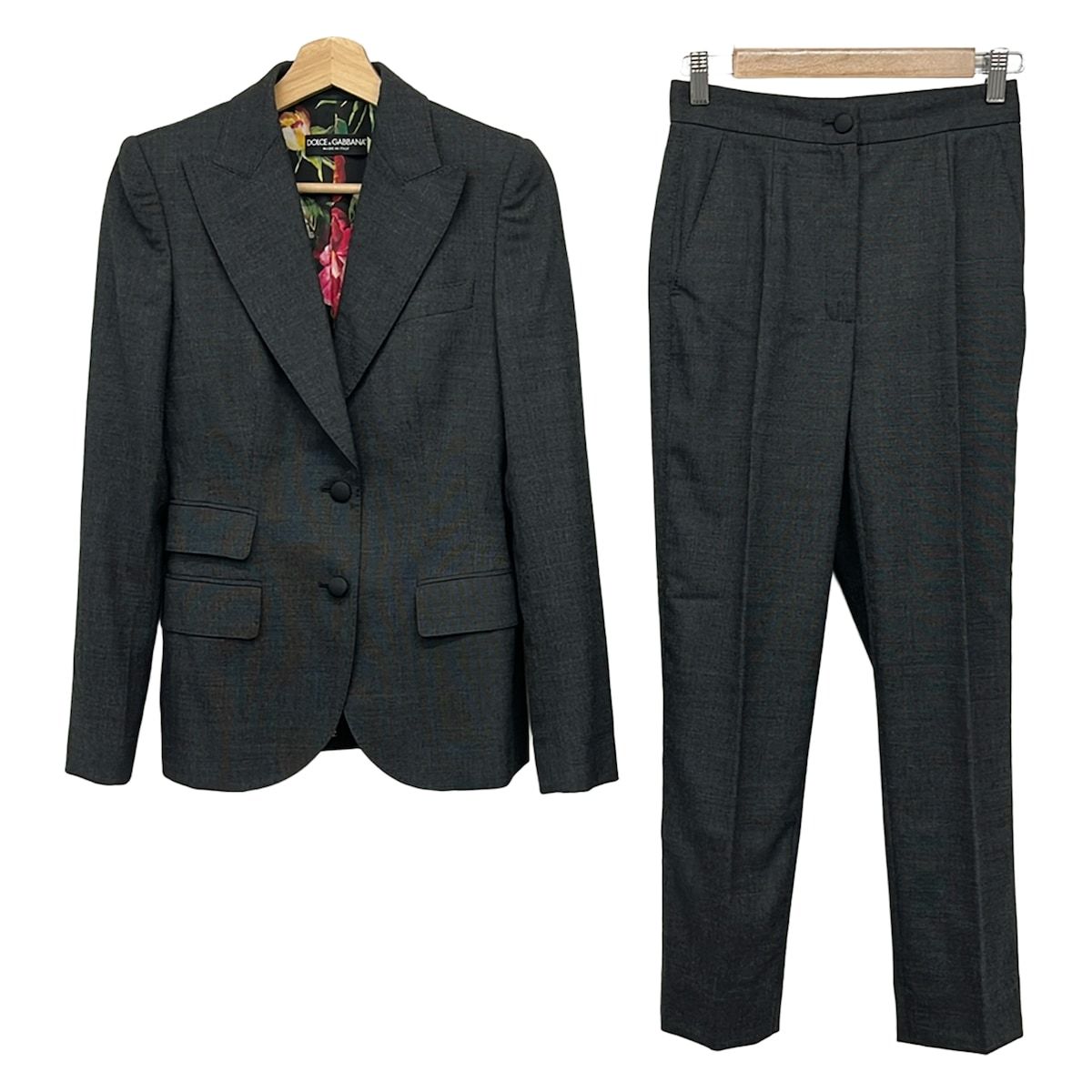 Dolce & Gabbana Pants Suit Black Dark Gray Shoulder