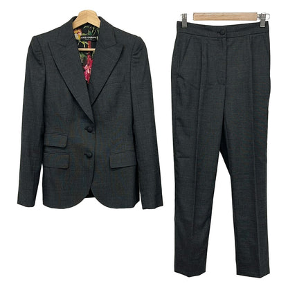 Dolce & Gabbana Pants Suit Black Dark Gray Shoulder