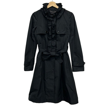 Dolce & Gabbana Coat 36 S Black Long Sleeve Ruffles
