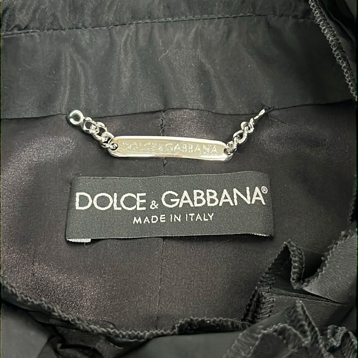 Dolce & Gabbana Coat 36 S Black Long Sleeve Ruffles — view 3