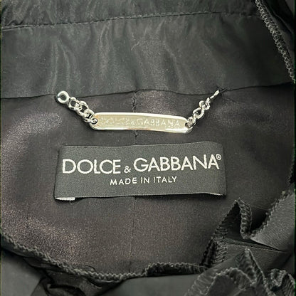 Dolce & Gabbana Coat 36 S Black Long Sleeve Ruffles — view 3