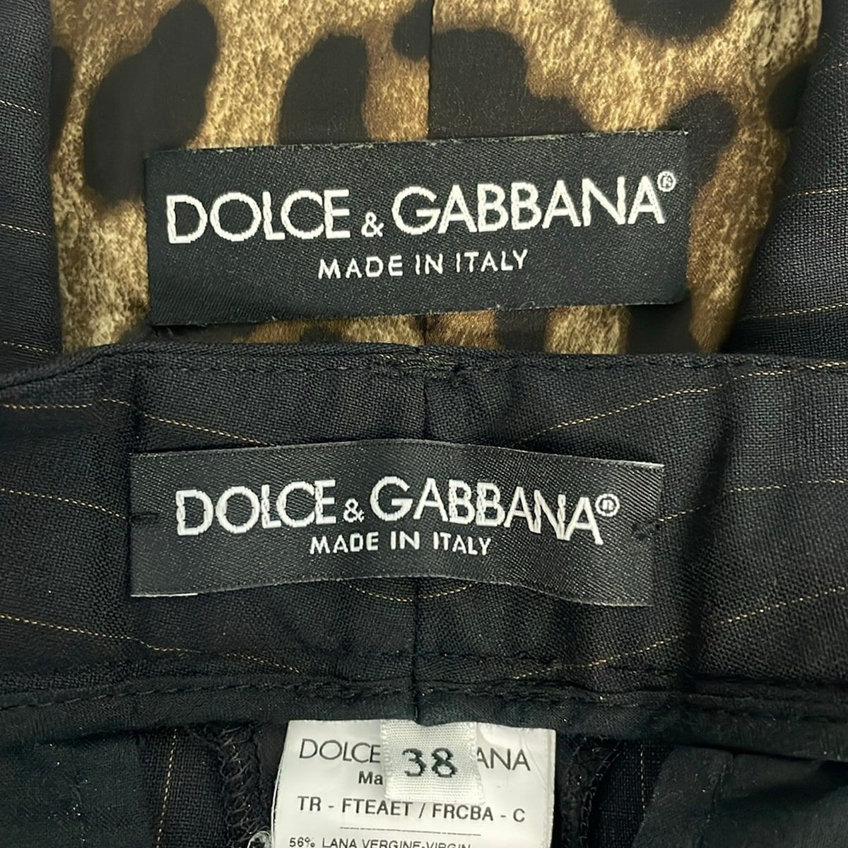 Dolce & Gabbana Pants Suit Black Brown Striped Shoulder — view 3