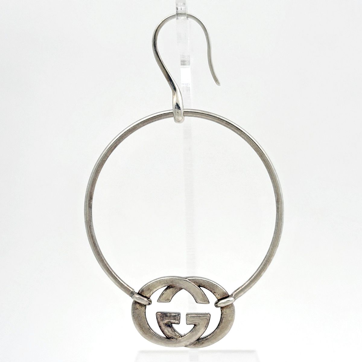 Gucci GG Logo Earrings Hoop 925 Sterling Silver — view 2