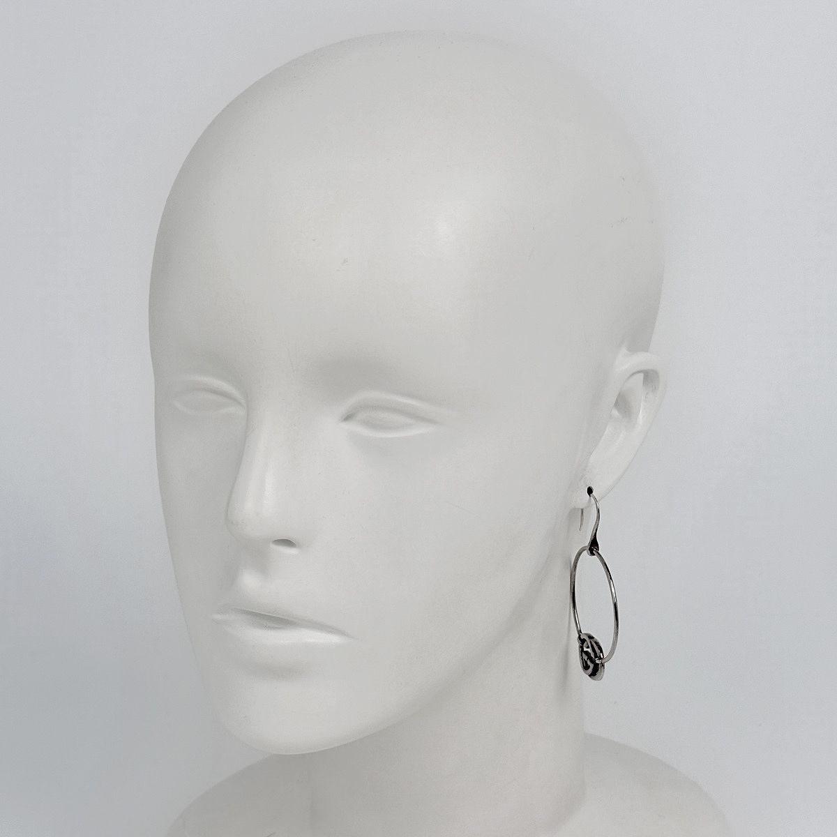 Gucci GG Logo Earrings Hoop 925 Sterling Silver — view 6