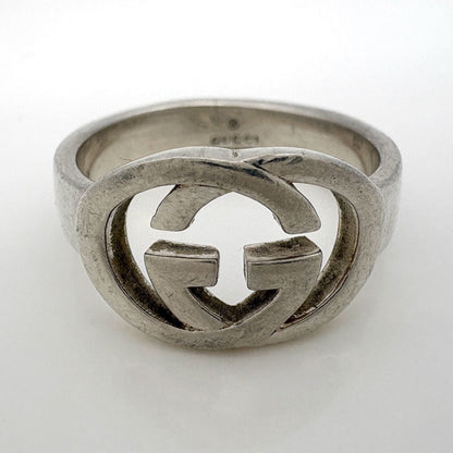 Gucci GG Logo Ring Interlocking No 15 925 Sterling Silver — view 2