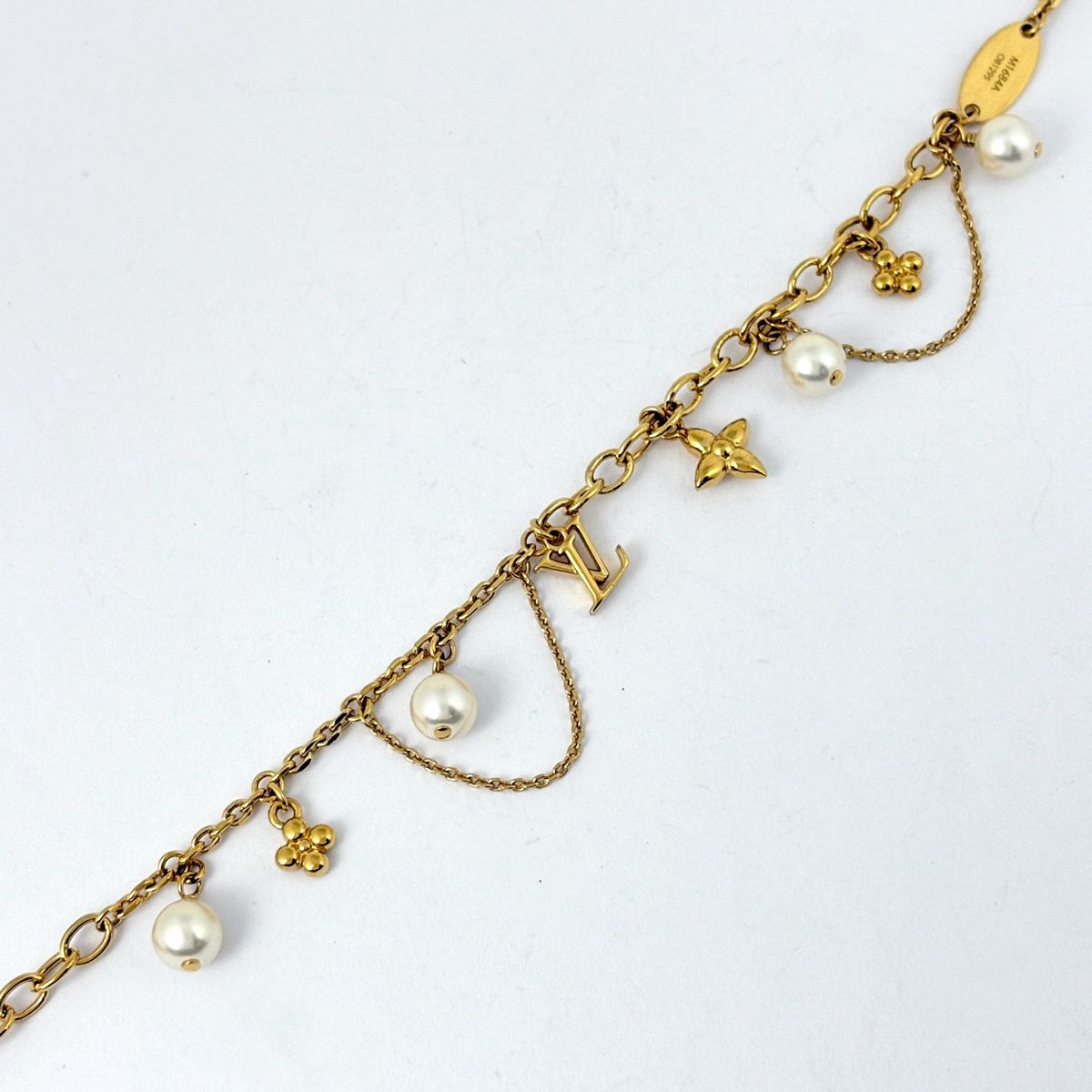 Louis Vuitton Blue Pearl Bracelet Metal Gold — view 2
