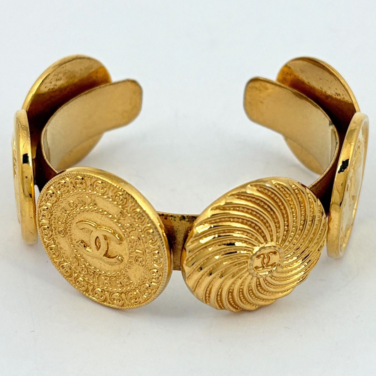 Chanel CC Logo Bangle Gold Plated Bracelet — view 2