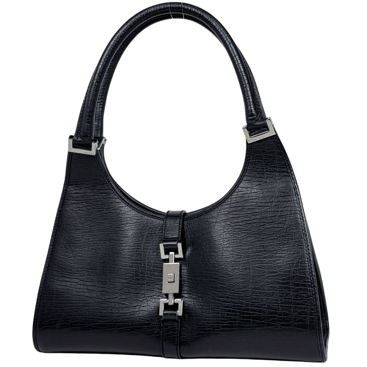 Gucci Jackie Line Shoulder Bag Leather Black
