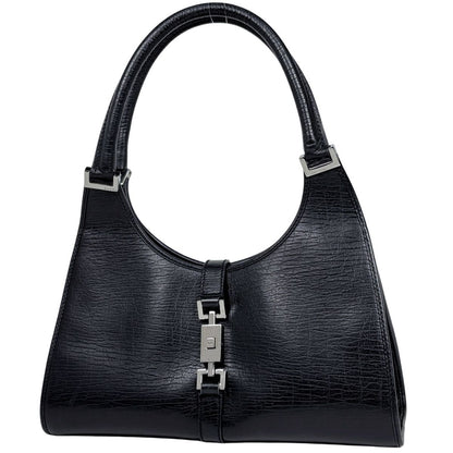 Gucci Jackie Line Shoulder Bag Leather Black