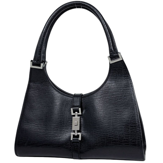 Gucci Jackie Line Shoulder Bag Leather Black