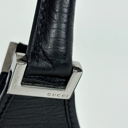 Gucci Jackie Line Shoulder Bag Leather Black — view 5