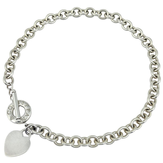 Tiffany & Co Return to Chain Necklace Heart Tag Toggle 925 Sterling Silver