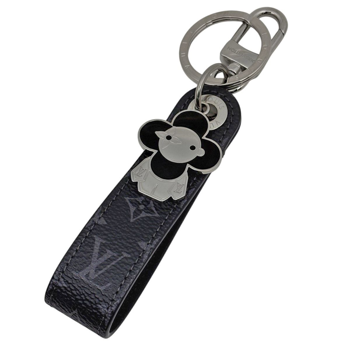 Louis Vuitton Dragonne Vivienne Key Sling Bag Charm Key Holder Monogram Eclipse