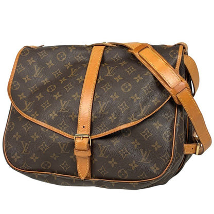 Louis Vuitton Saumur 35 Crossbody Shoulder Bag Monogram Brown