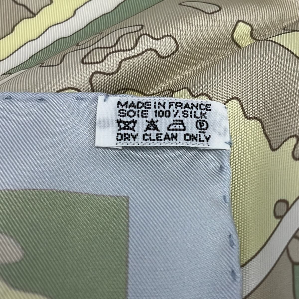 Hermes Scarf Carre 90 Beige Green Multi les Dix Cavaliers — view 3