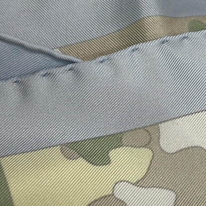 Hermes Scarf Carre 90 Beige Green Multi les Dix Cavaliers — view 5