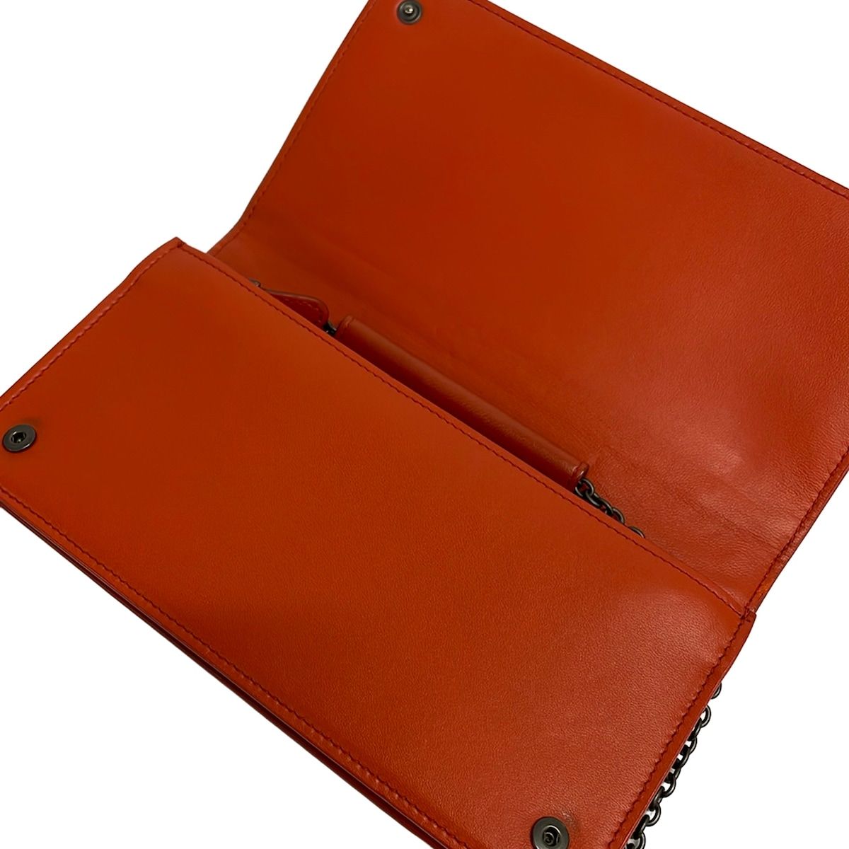 Bottega Veneta Wallet Intrecciato Orange Chain Leather — view 3