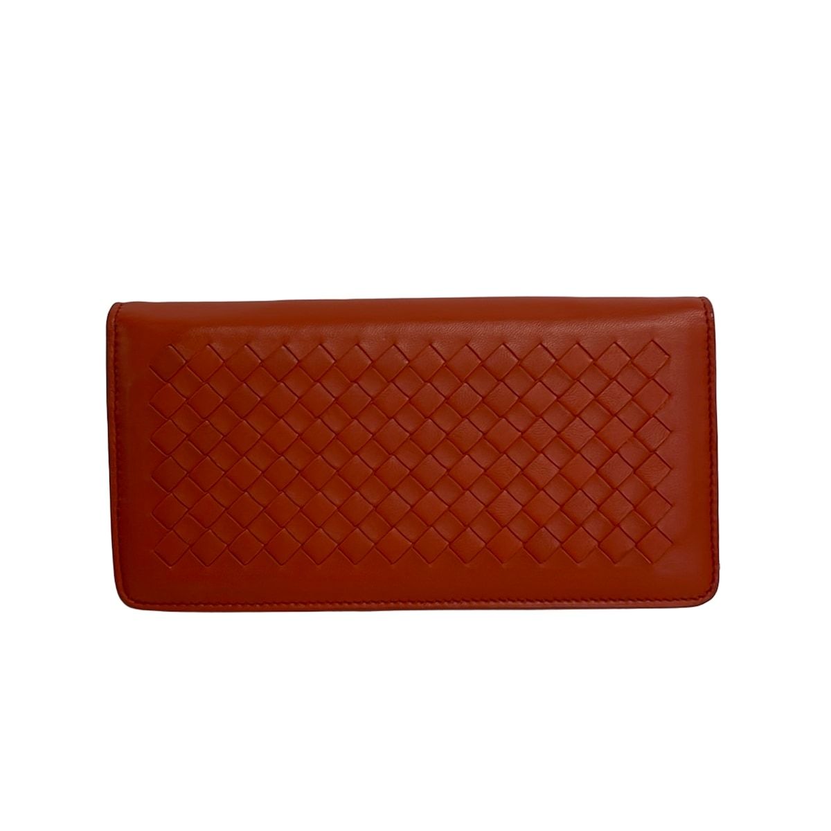Bottega Veneta Wallet Intrecciato Orange Chain Leather — view 2