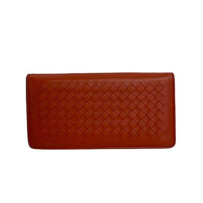 Bottega Veneta Wallet Intrecciato Orange Chain Leather — view 2