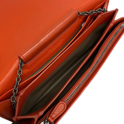 Bottega Veneta Wallet Intrecciato Orange Chain Leather — view 4
