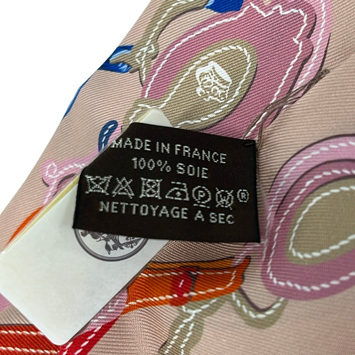 Hermes Scarf Twill Beige Blue Multi — view 3