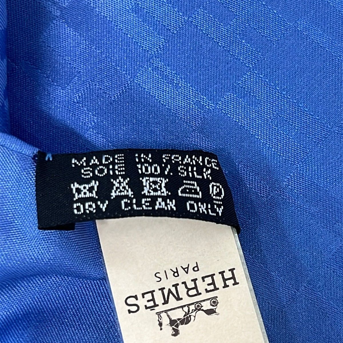 Hermes Scarf Blue Pocket Square Grand Silk — view 3