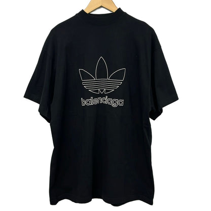Balenciaga Short Sleeve T-Shirt 1 S Black White Crew Neck Embroidery Adidas