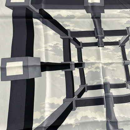 Hermes Scarf Carre 70 Light Gray Dark Amcassandre Pour — view 4