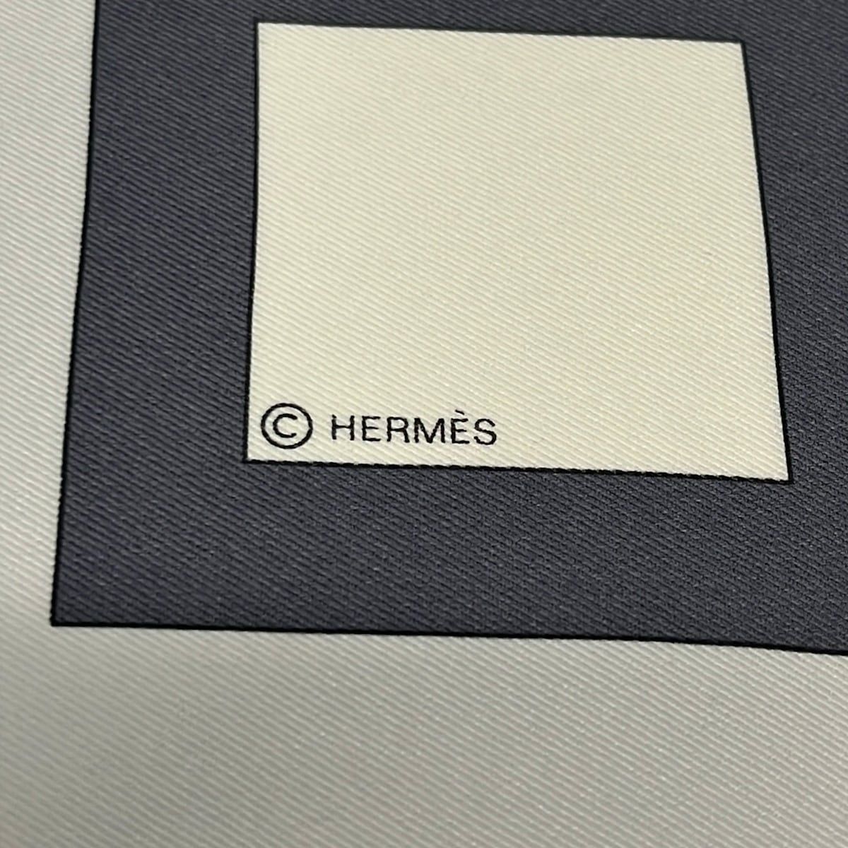 Hermes Scarf Carre 70 Light Gray Dark Amcassandre Pour — view 2