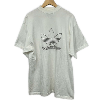 Balenciaga Short Sleeve T-Shirt 1 S White Black Crew Neck Embroidery Adidas