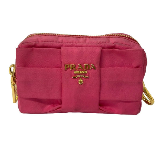 Prada Pouch Pink Gold Ribbon