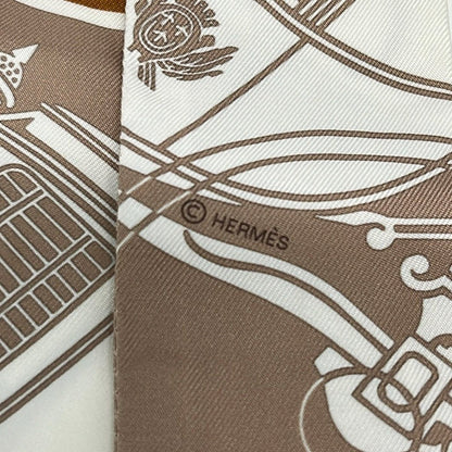 Hermes Scarf Twill Brown Multi Silk — view 2