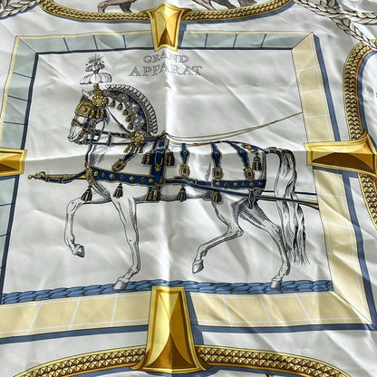 Hermes Scarf Carre 90 Ivory Multi Grand Apparat Silk — view 4