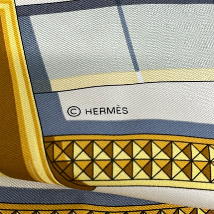 Hermes Scarf Carre 90 Ivory Multi Grand Apparat Silk — view 2