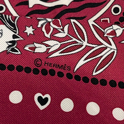 Hermes Scarf Twill Bordeaux Black White Ribbon Between the Sky and the — view 2