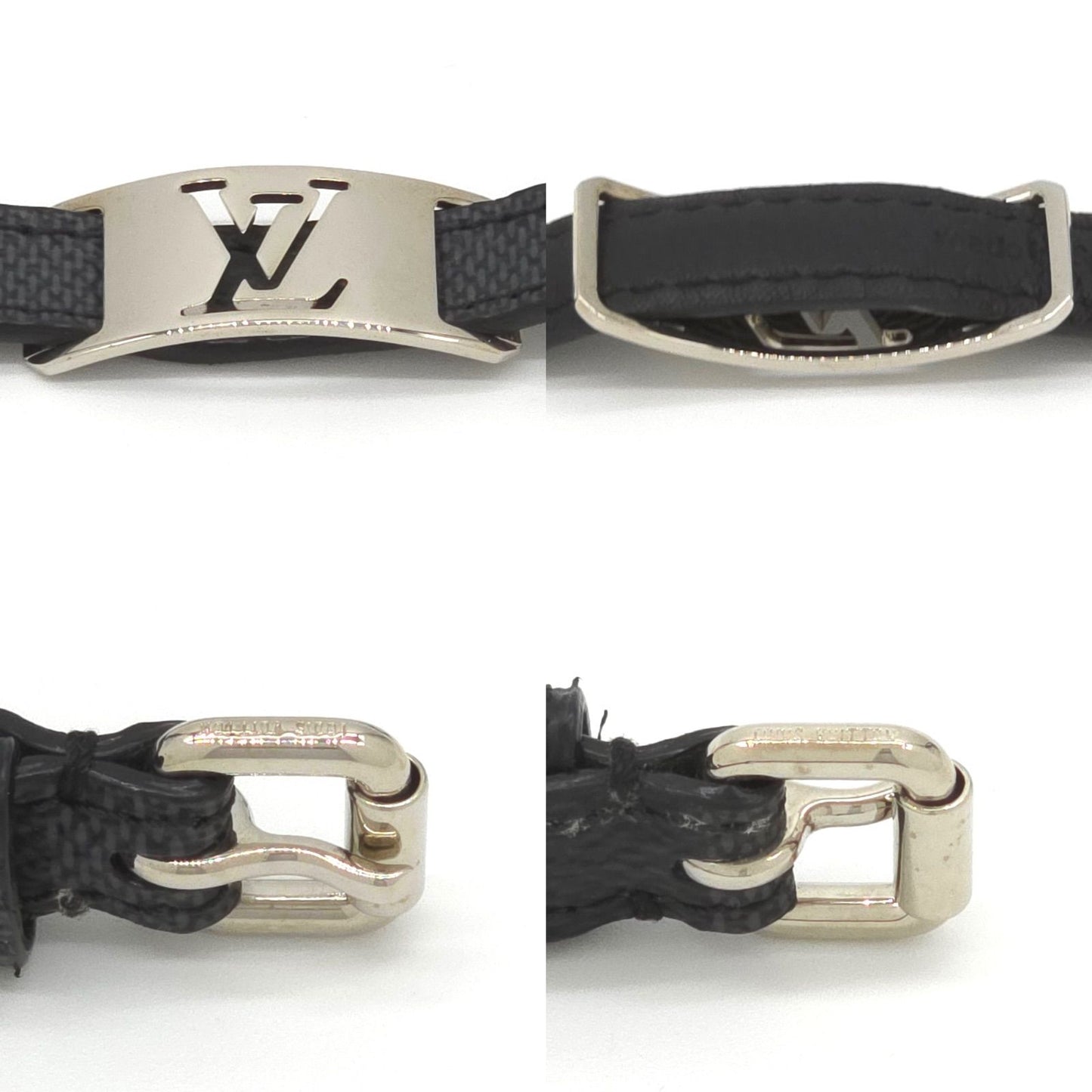 Louis Vuitton Bracelet Sign It Double 19 Damier Graphite Leather Black Color LV — view 5