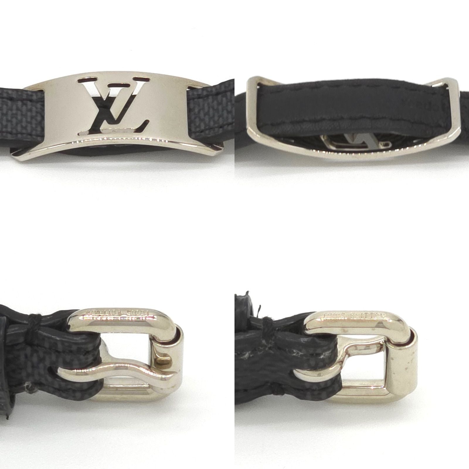 Louis Vuitton Bracelet Sign It Double 19 Damier Graphite Leather Black Color LV — view 5