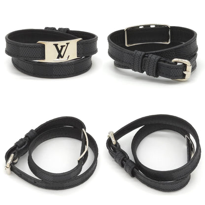 Louis Vuitton Bracelet Sign It Double 19 Damier Graphite Leather Black Color LV — view 2