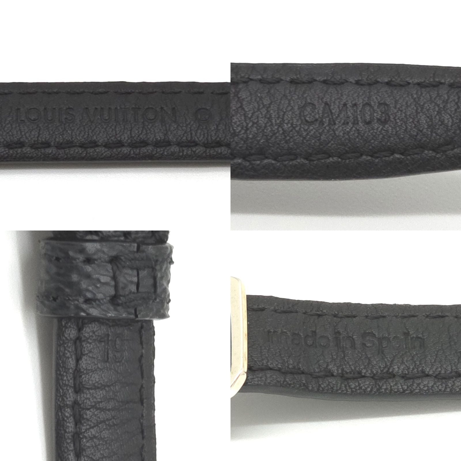 Louis Vuitton Bracelet Sign It Double 19 Damier Graphite Leather Black Color LV — view 7