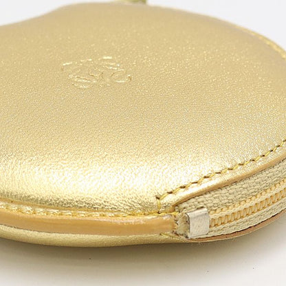 Loewe Coin Case Wallet Leather Gold Color Watch — view 4