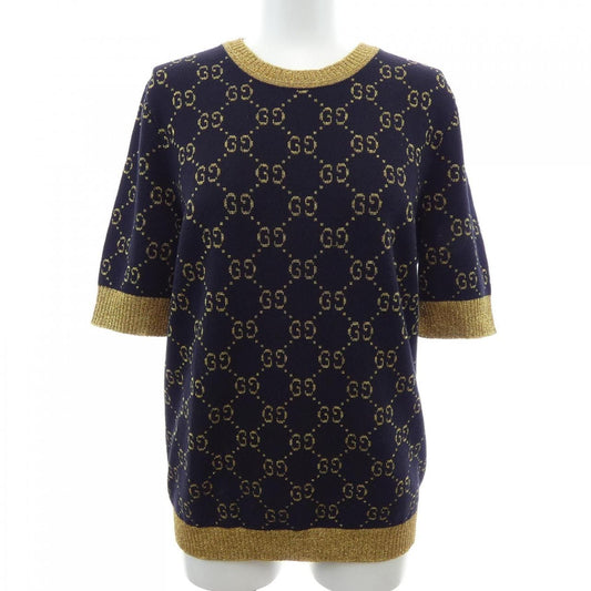 Gucci GG Cotton Lame Fabric Top Knit Sweater